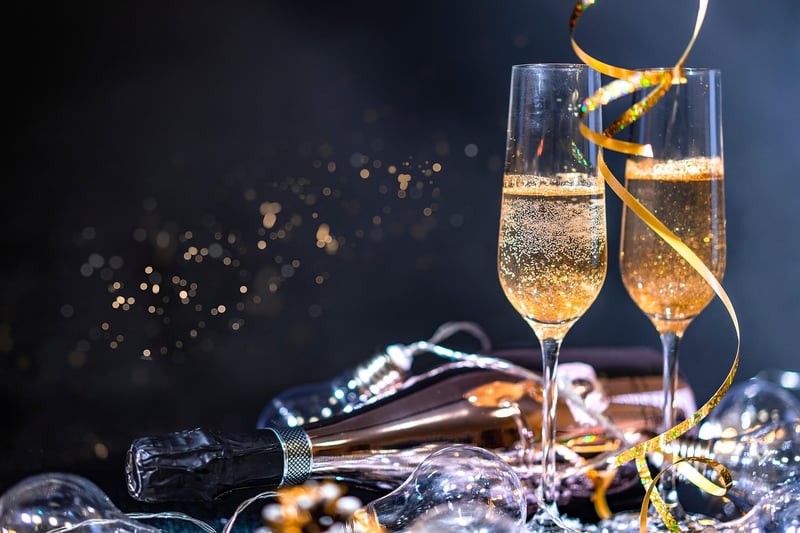 Champagne glasses for a celebration